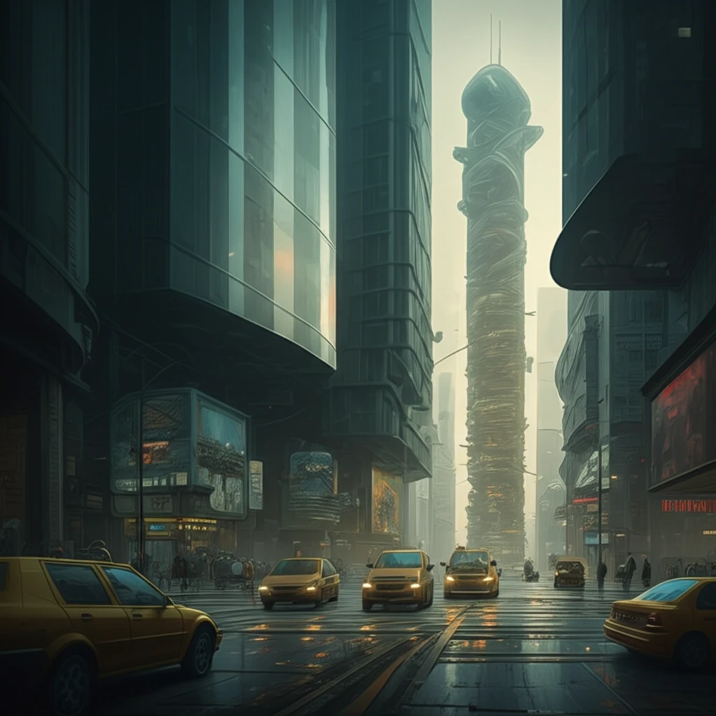 Futuristic city integrating food production, renewable energy, and water management systems.