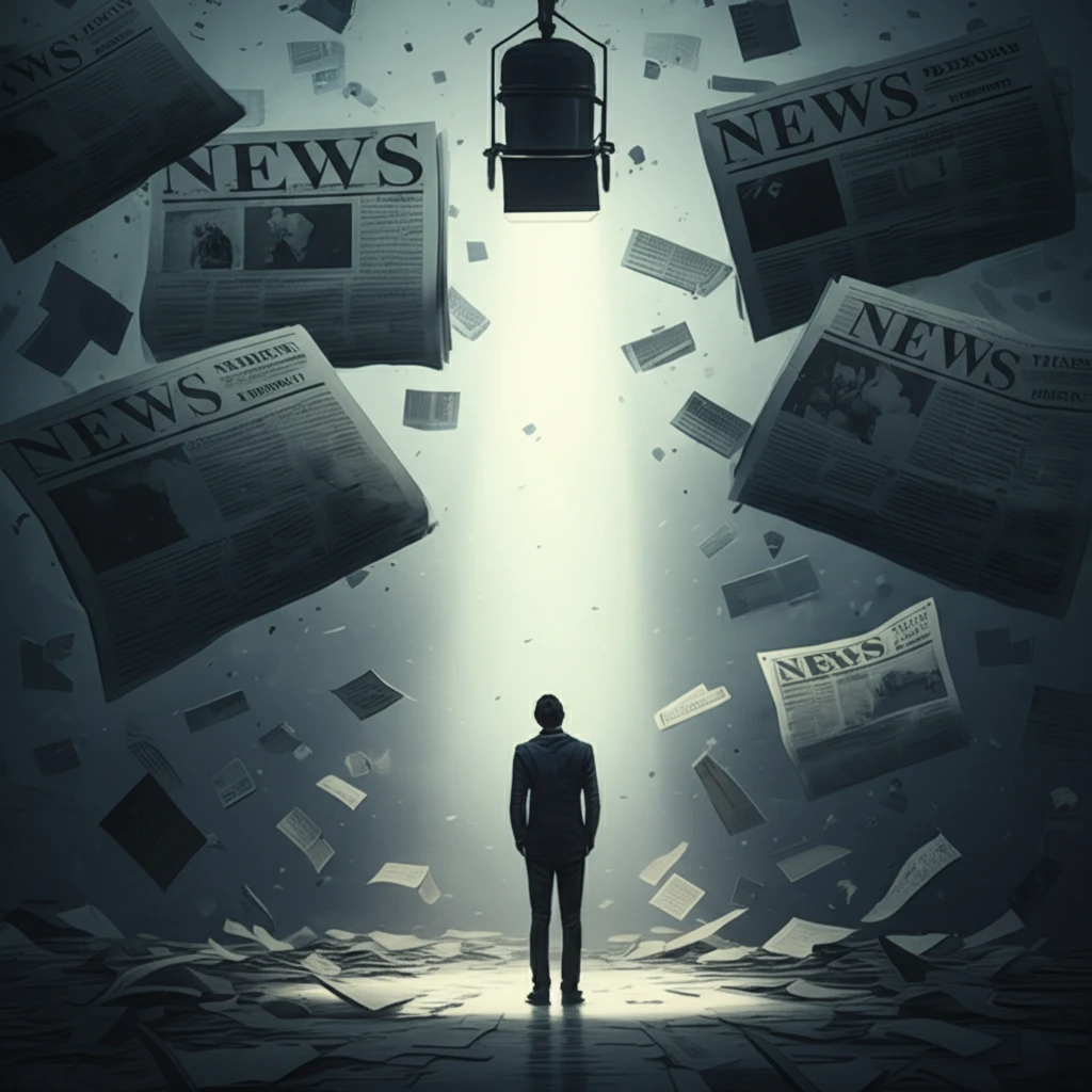 Person under media spotlight