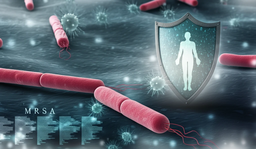 MRSA bacteria with protective shield