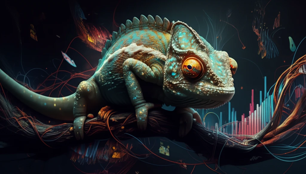 Chameleon adapting to a changing landscape of data streams.