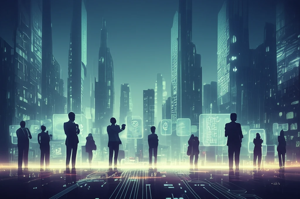 AI-enhanced city: A vibrant illustration of urban planning empowered by artificial intelligence.