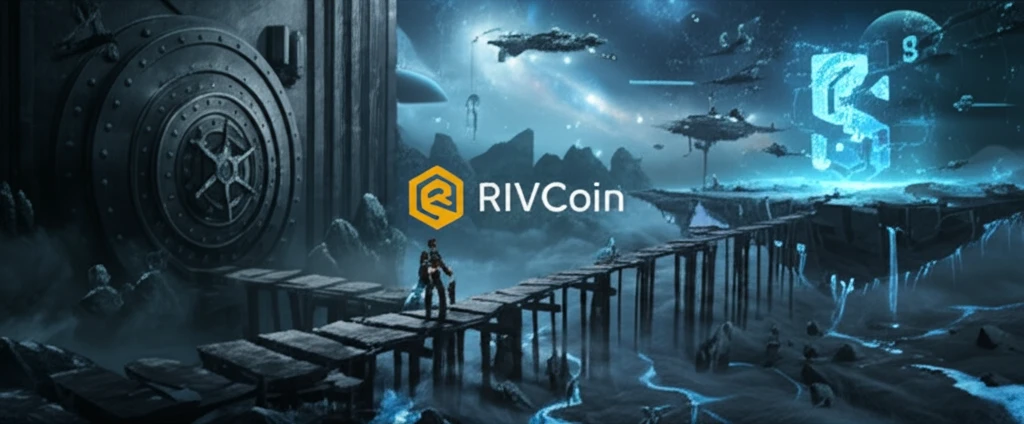 A bridge connecting traditional finance and decentralized cryptocurrency, symbolizing RIVCoin's CeFi/DeFi integration.
