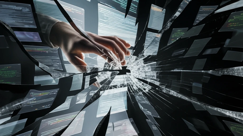 Distorted data being analyzed and corrected.