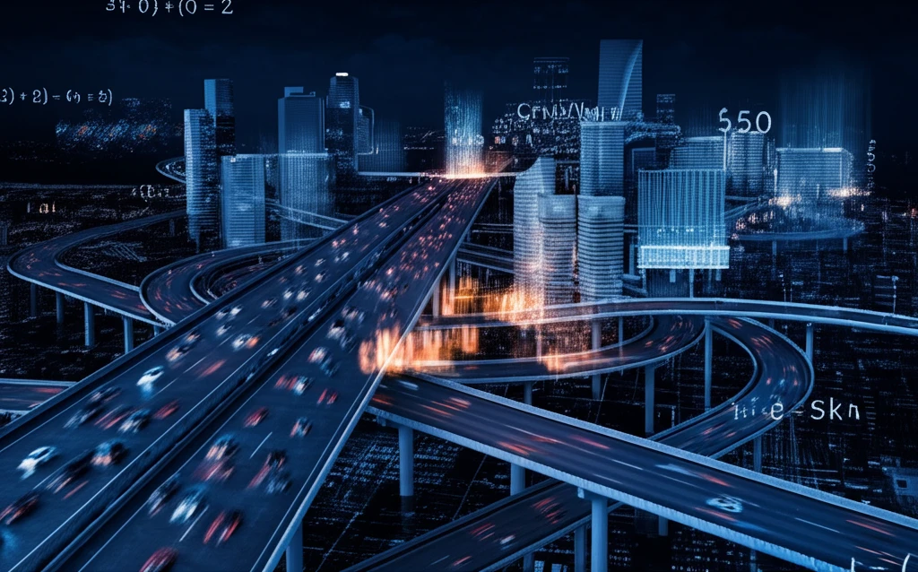 Surreal illustration of traffic flow model.