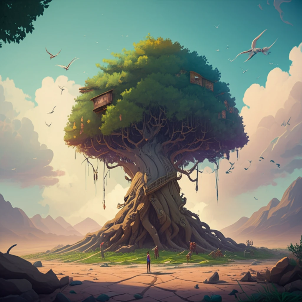 Collaborative stewardship of a shared resource transforming a barren landscape into a thriving ecosystem.