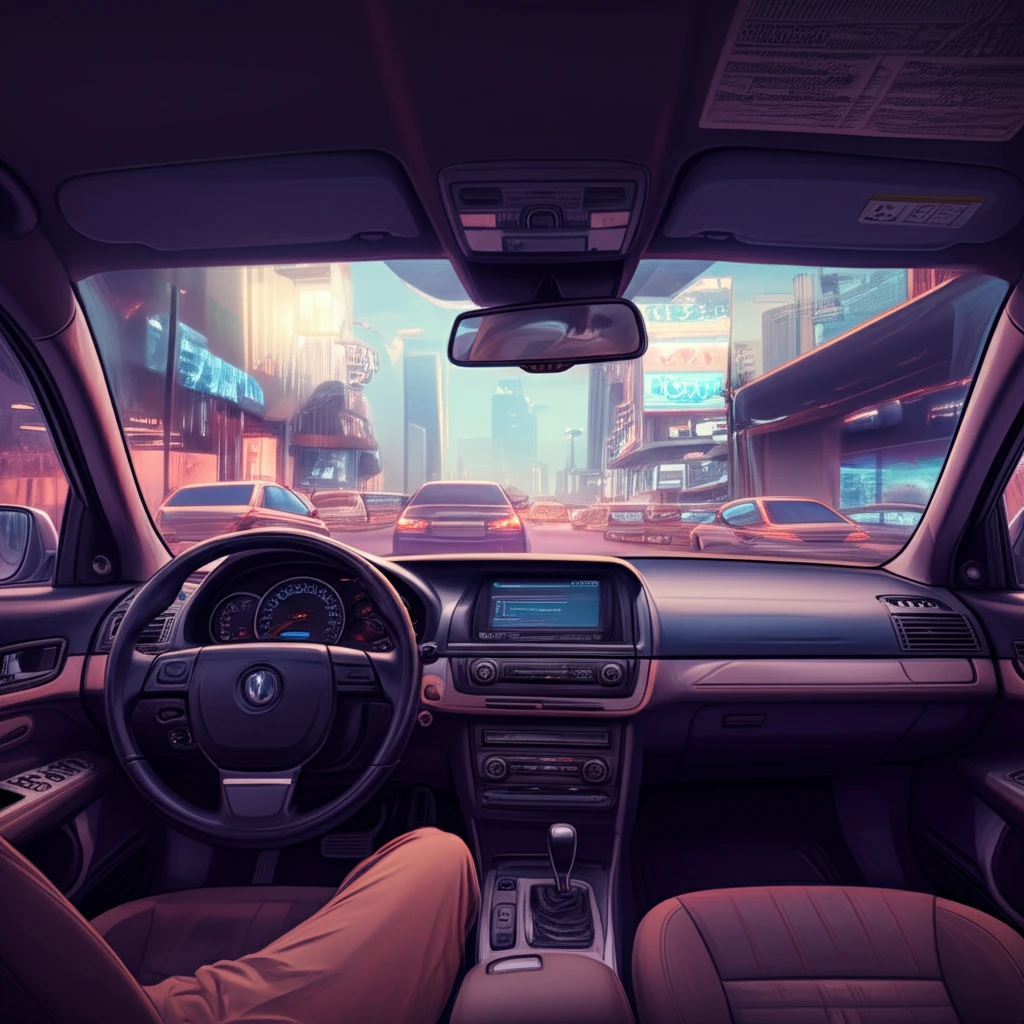Futuristic car with Adaptive Cruise Control driving in Iran