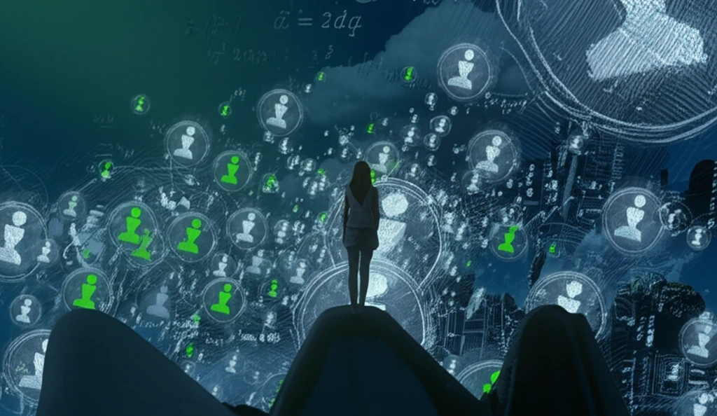 Policy designer navigating complex networks of interconnected individuals.