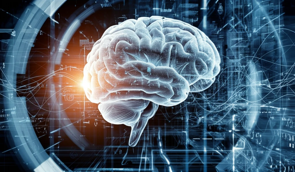 AI brain processing data streams for causal inference