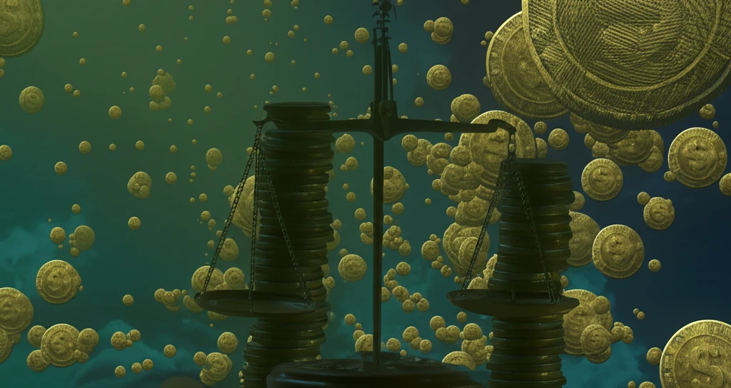 Scales balancing coins and needs, representing fair income distribution.