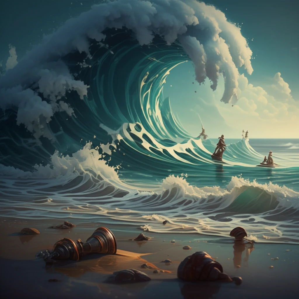 Chess pieces on a beach, symbolizing strategy around Fukushima wastewater.