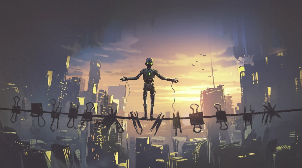 AI Robot Balancing Paperclips