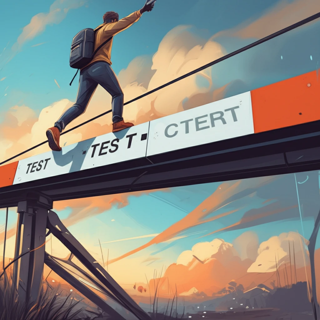 Surreal illustration of academic pressure and test manipulation.
