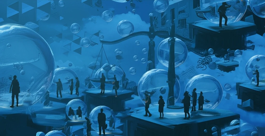 Surreal illustration of a transparent marketplace symbolizing fair trade.
