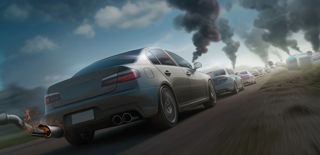 Used cars being exported from a clean, developed country to a polluted, developing country.