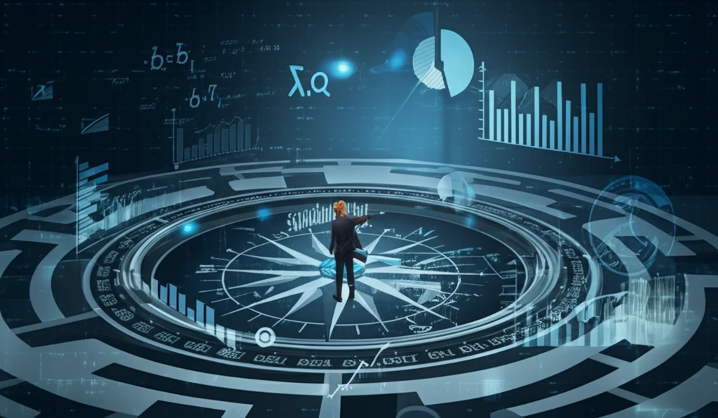 Business person navigating a maze with quasi-Bayesian compass.