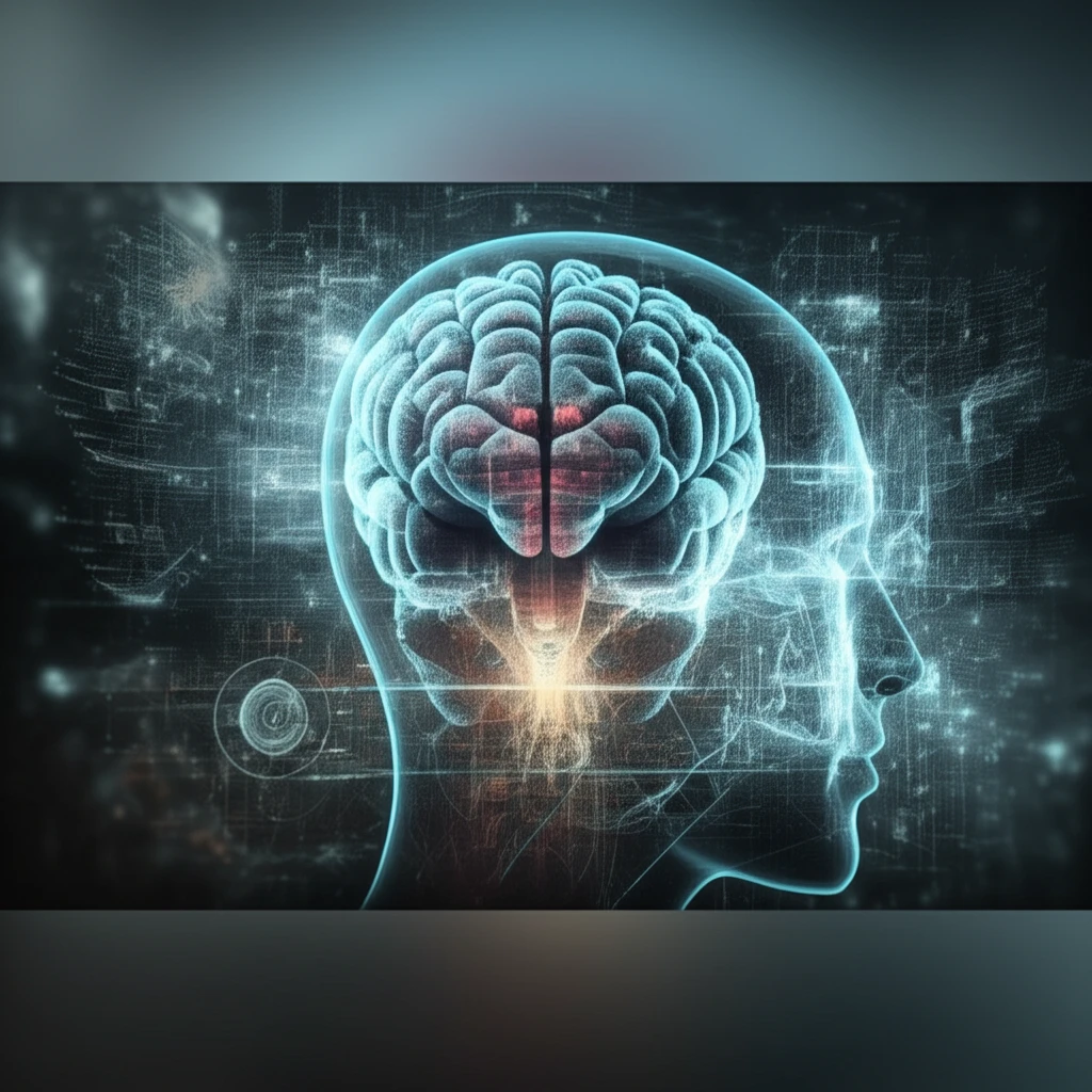 AI brain analyzing data sets