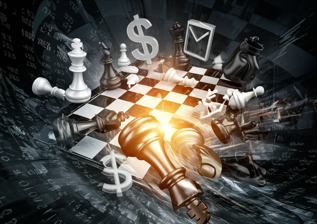 Chess game illustrating contest strategy.