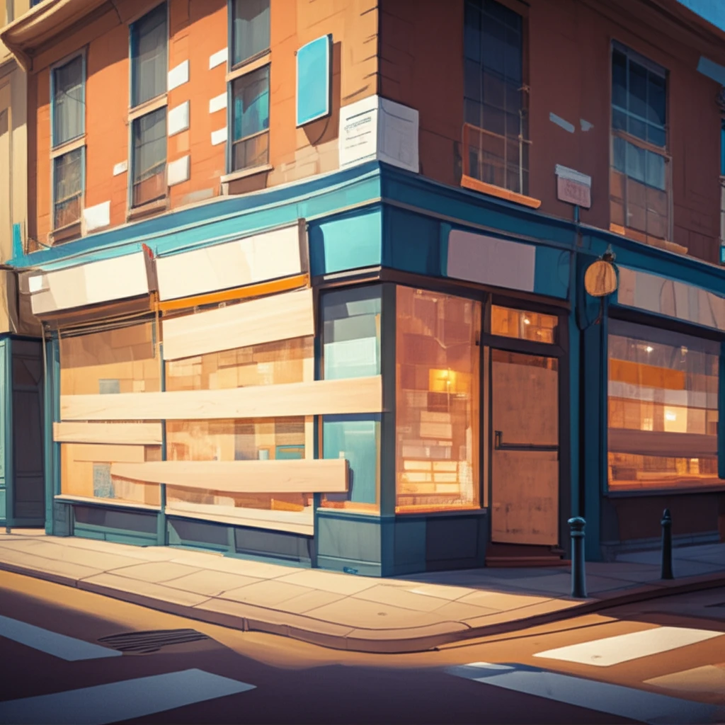 Boarded-up storefront transforming into a modern retail space.