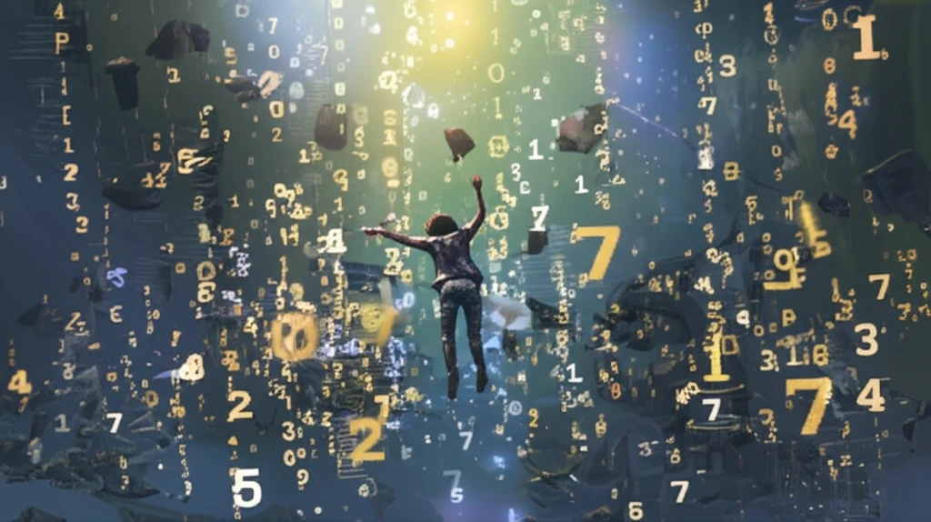 Person drowning in data, reaching for a beacon of light.