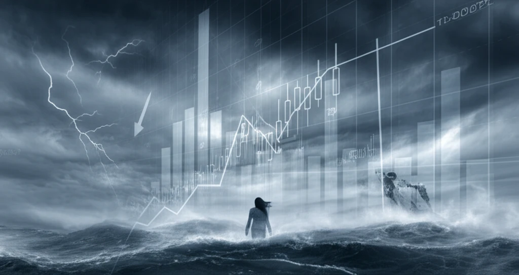 Person gazing at stormy sea, symbolizing economic uncertainty and forecasting challenges.