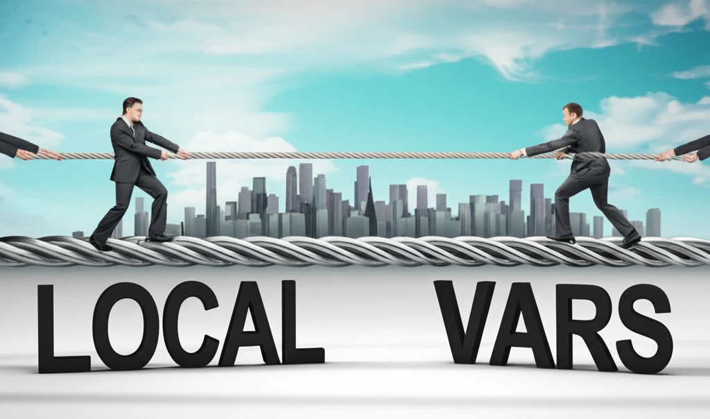 A tug-of-war scene symbolizing Local Projections and VARs competing in economic forecasting.