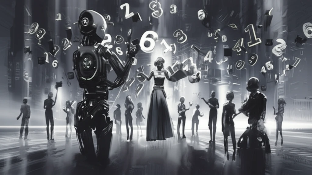 AI robots strategizing in a beauty contest game.