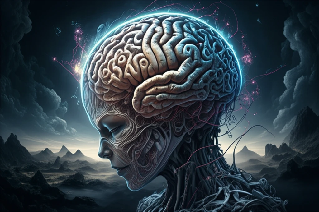 Distorted gears within a mind symbolize cognitive biases.