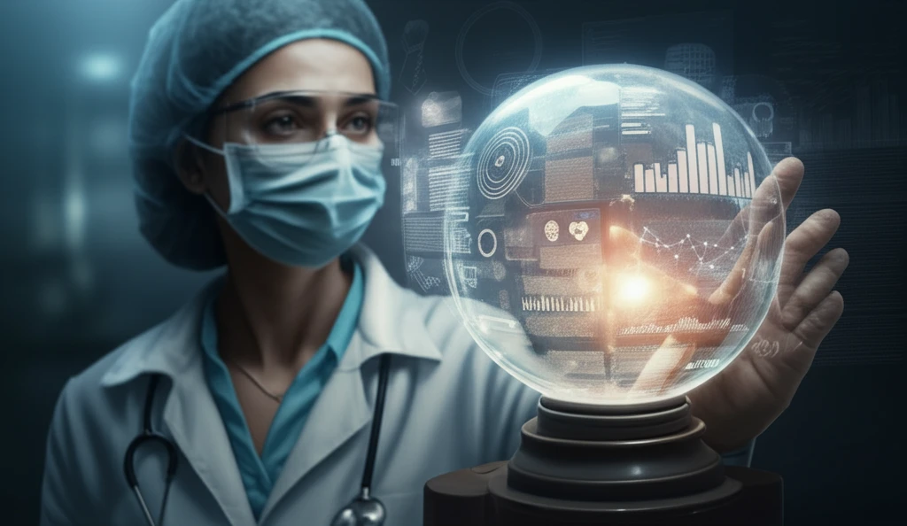 Doctor viewing predictive healthcare data in a crystal ball