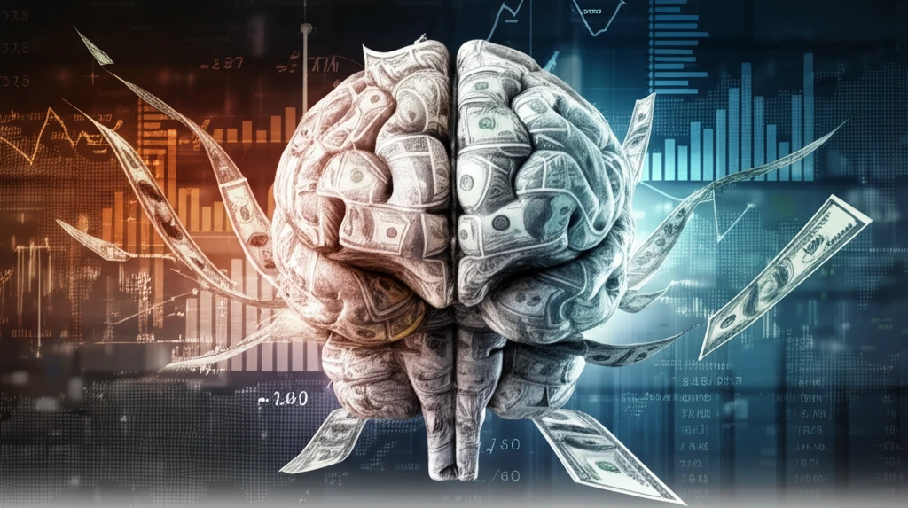 Financial brain with flowing charts representing alternative investment calculations.