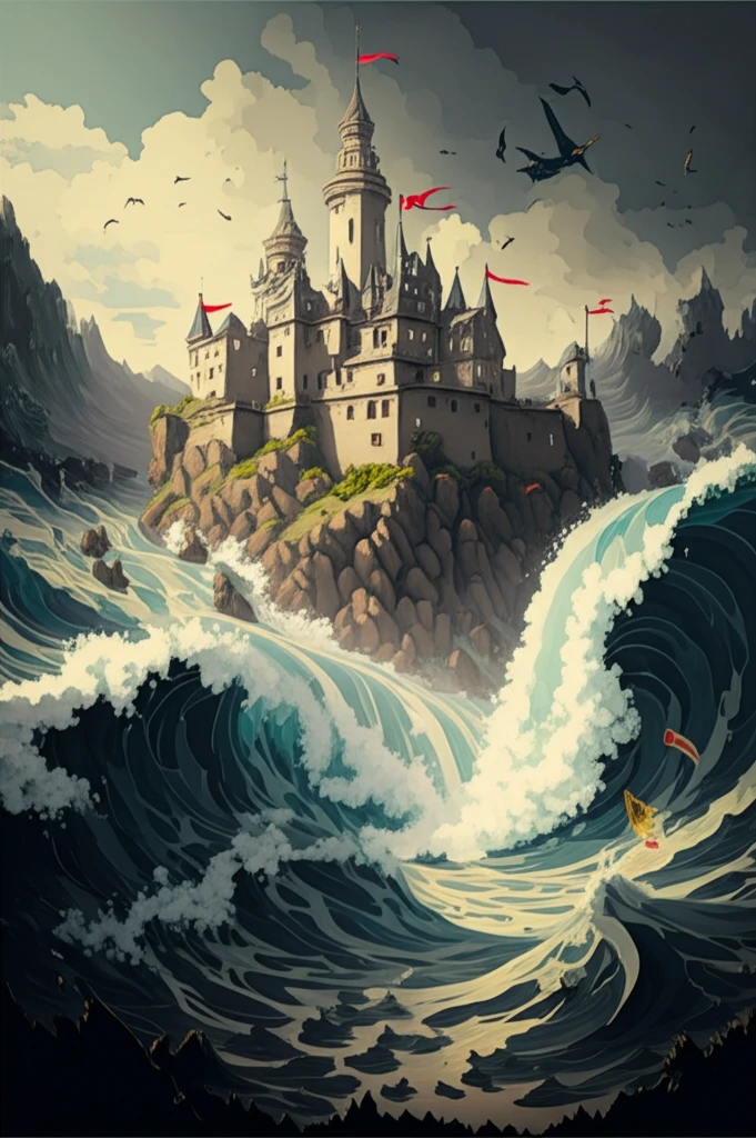 Financial Waves Crashing Against Fortress