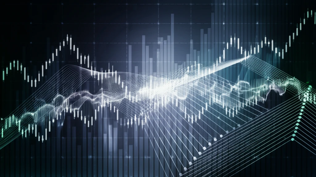 A digital illustration depicting a network of investors influencing market fluctuations.