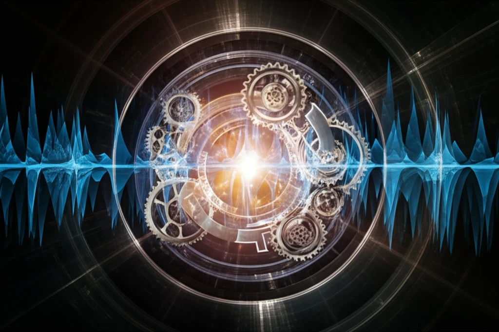 Interconnected gears symbolizing machine collaboration in AI.