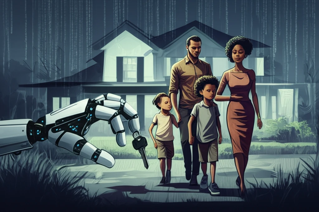 AI handing keys to a diverse family