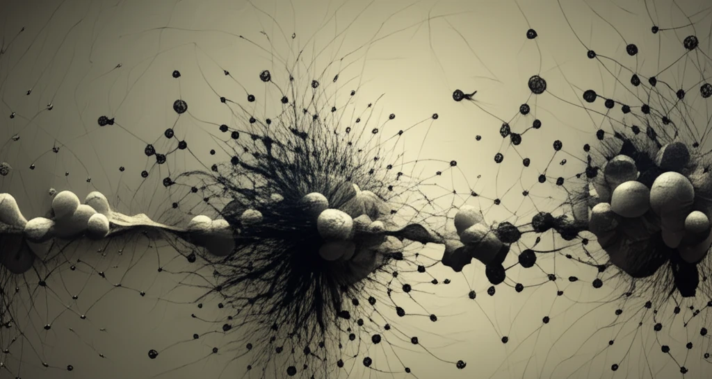 Digital illustration of a social network splitting into polarized clusters.