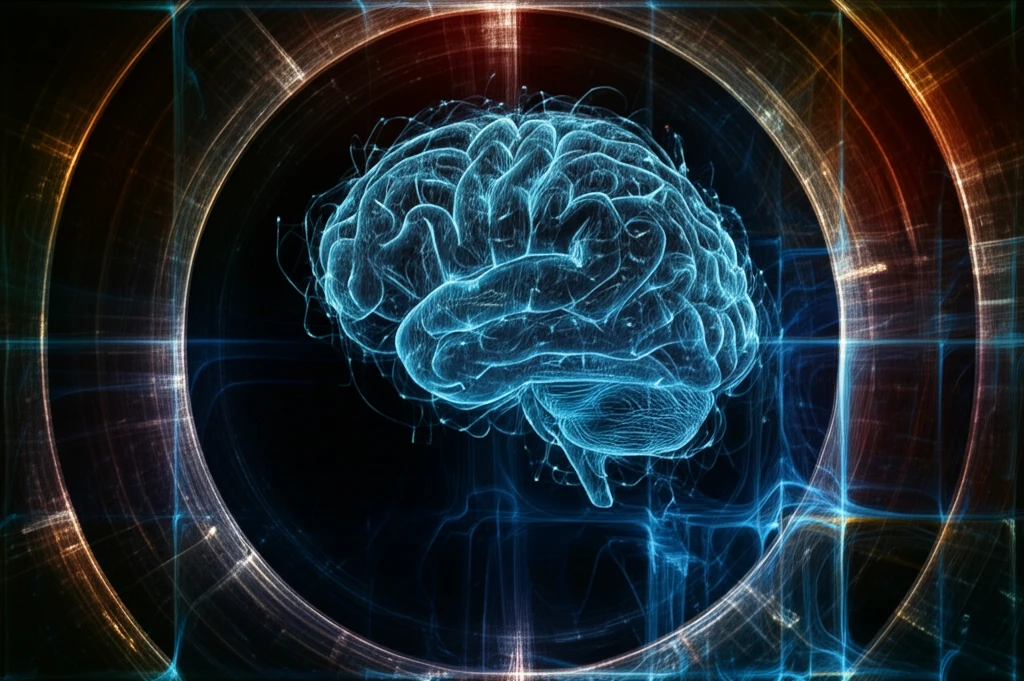 A human brain intertwined with algorithmic code, symbolizing human-AI collaboration.