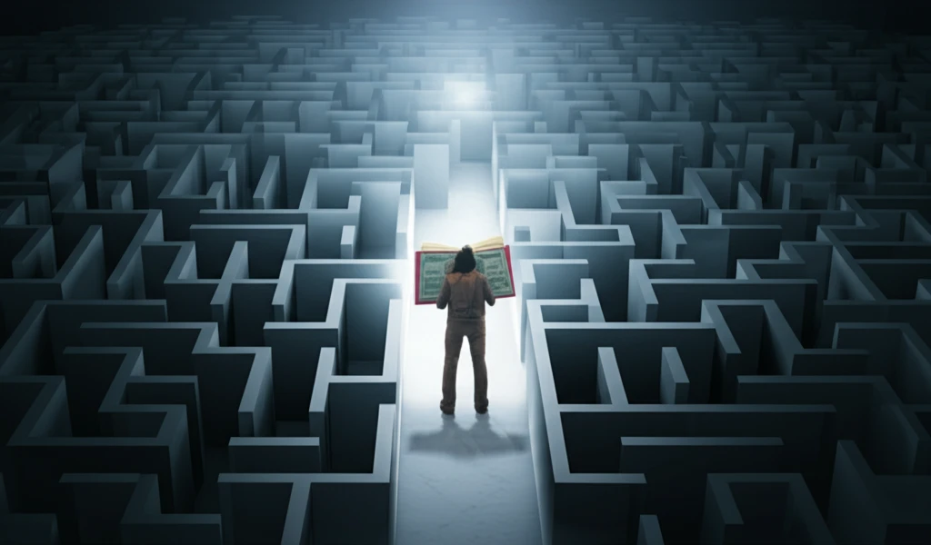 Financial literacy maze with a clear path