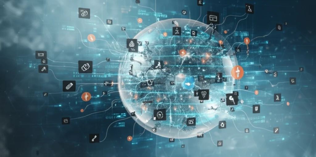 Transparent data sphere symbolizing clinical trial transparency.