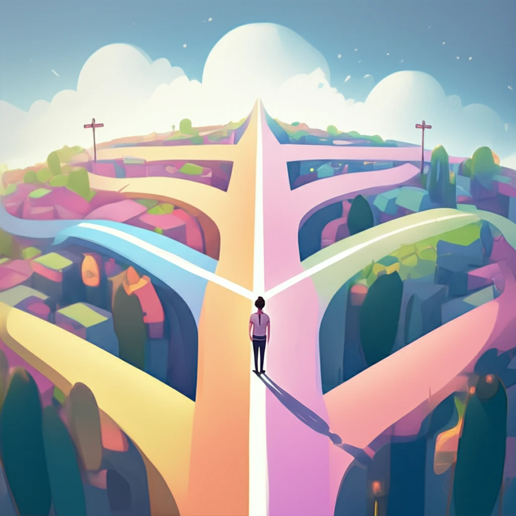 Crossroads symbolizing balanced decision-making.