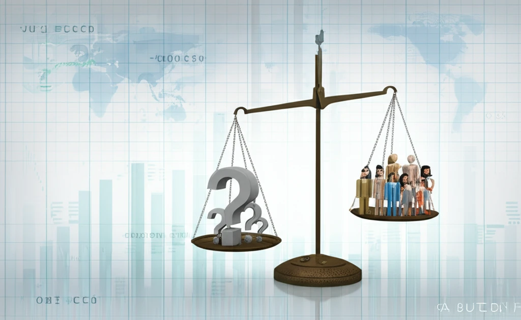 Scales balancing treatment effects with diverse outcomes.