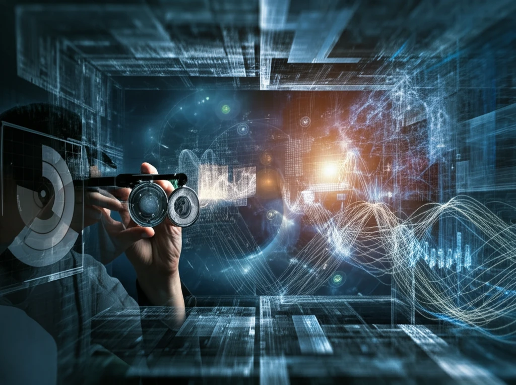 Data analyst using random subspace methods to view economic landscape.