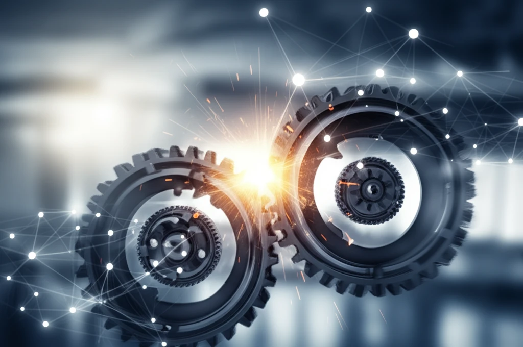 Interlocking gears representing perfect match and synergy.