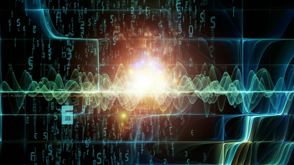 Complex data streams converging into a single point, symbolizing Hamiltonian Monte Carlo.
