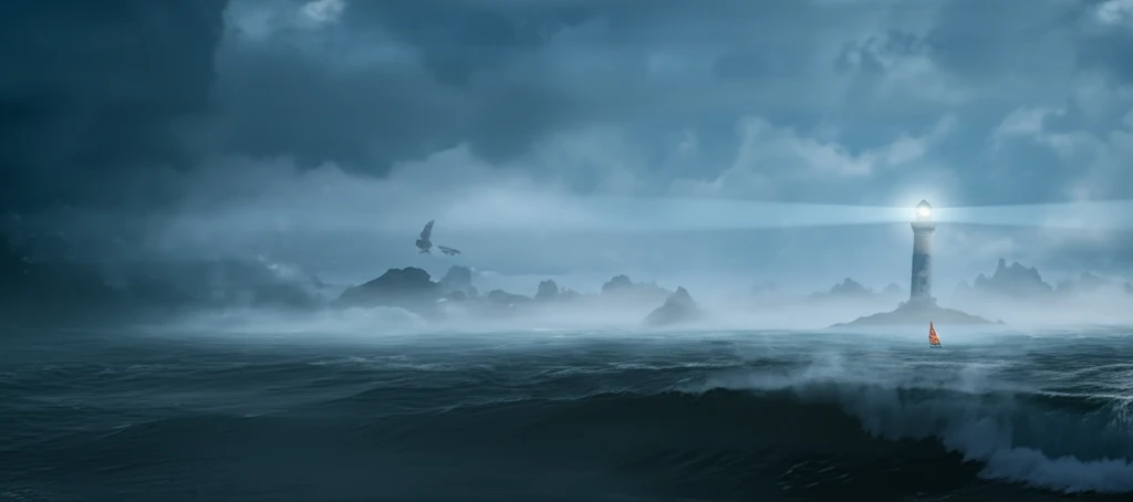 Surreal image of a sailboat navigating stormy seas, representing extreme financial risk.