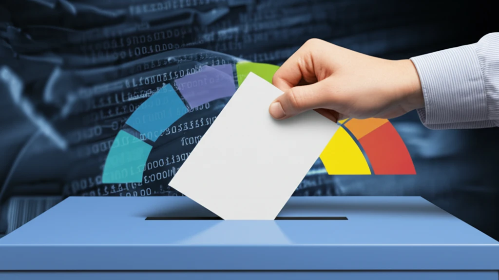 Surreal illustration symbolizing the impact of credit scores on voting decisions.