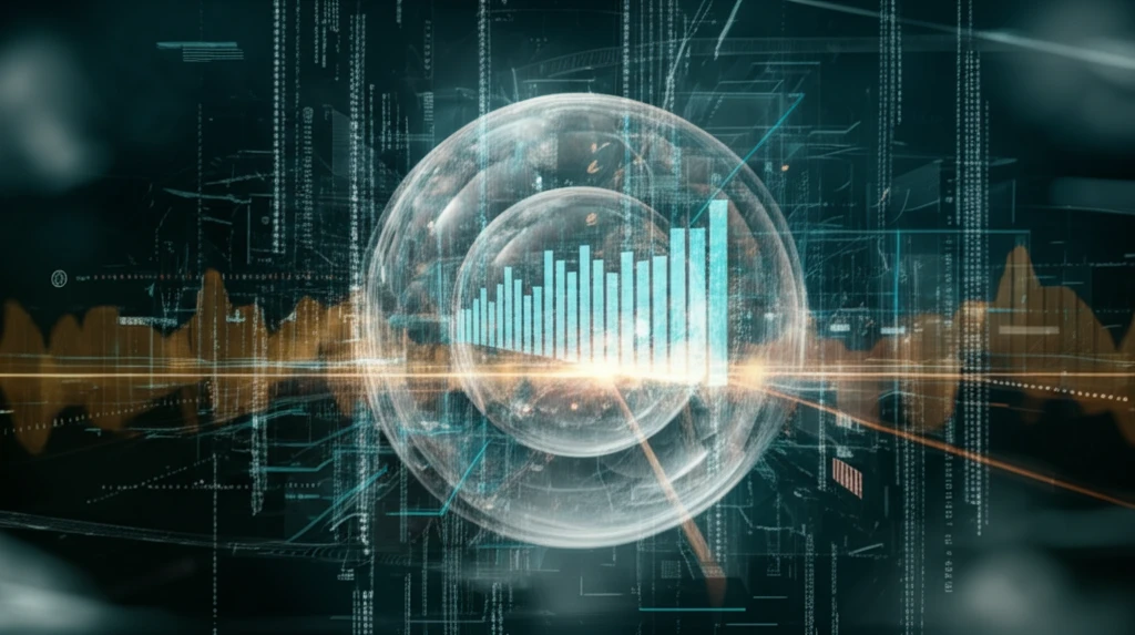 Economic trends visualized in a crystal ball