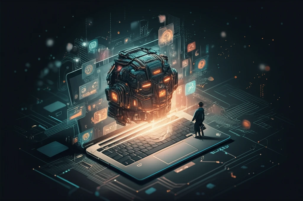 Small business owner celebrating crowdfunding success with AI assistance.