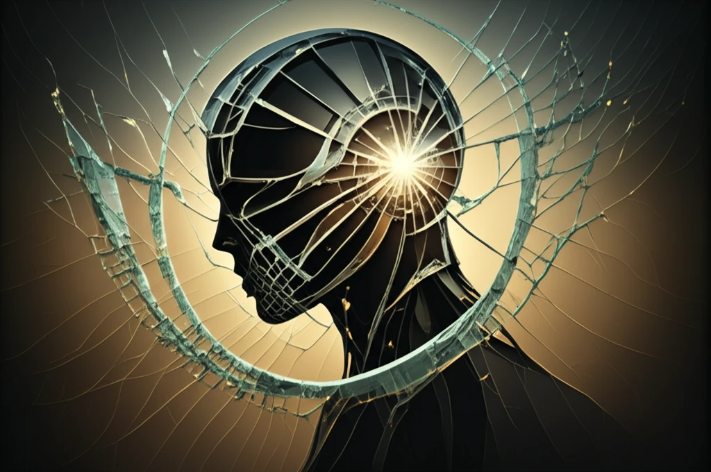 Fractured glass forming a web, symbolizing cohesion within division.