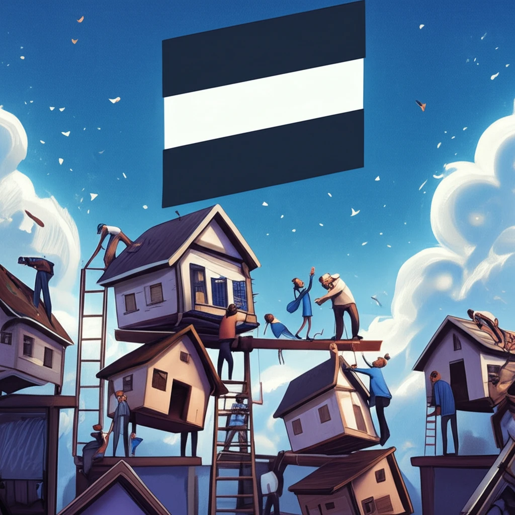 Diverse community collaboratively building equitable housing.