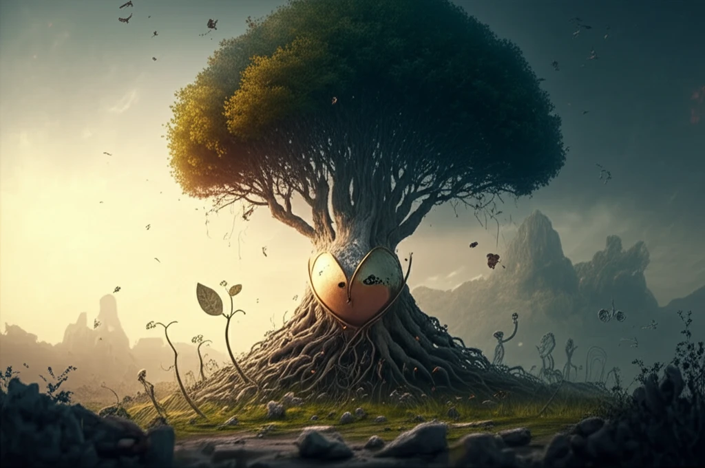 A seed growing into a strong tree, symbolizing SME growth through strategic patenting.