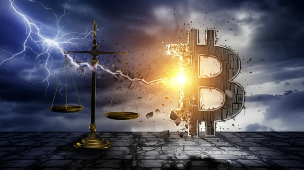 Bitcoin symbol divided to show asymmetric hedging